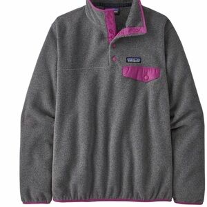 Patagonia Gray Fleece with Purple Trim